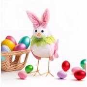 Easter Bird Decoration, Easter Decorative Birds Doll, Easter Bird Desktop Decoration, 2025 Easter Decor for the Home Easter Gifts (Pink)